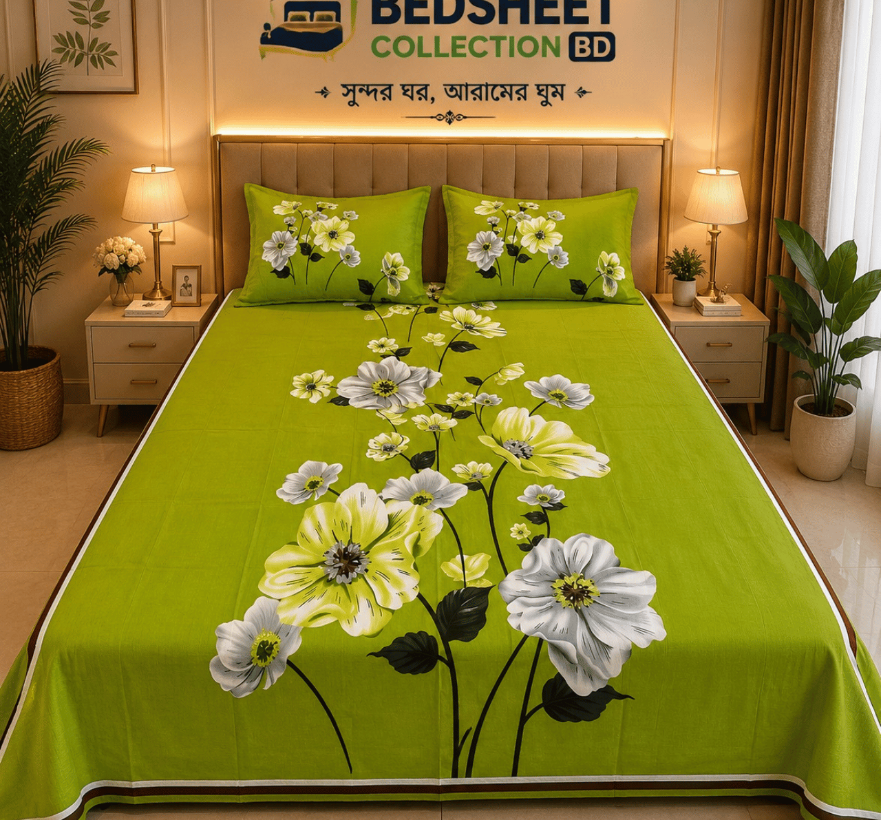 1-1.png 100% কটন ডিজিটাল প্রিন্টেড বেডশিট - Image 1