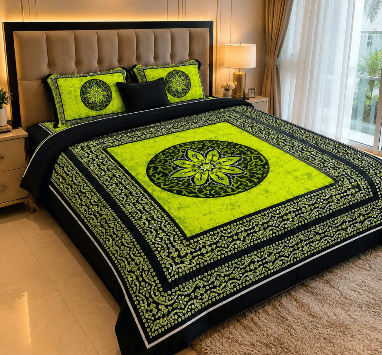 7.png 100% কটন ডিজিটাল প্রিন্টেড বেডশিট - Image 1